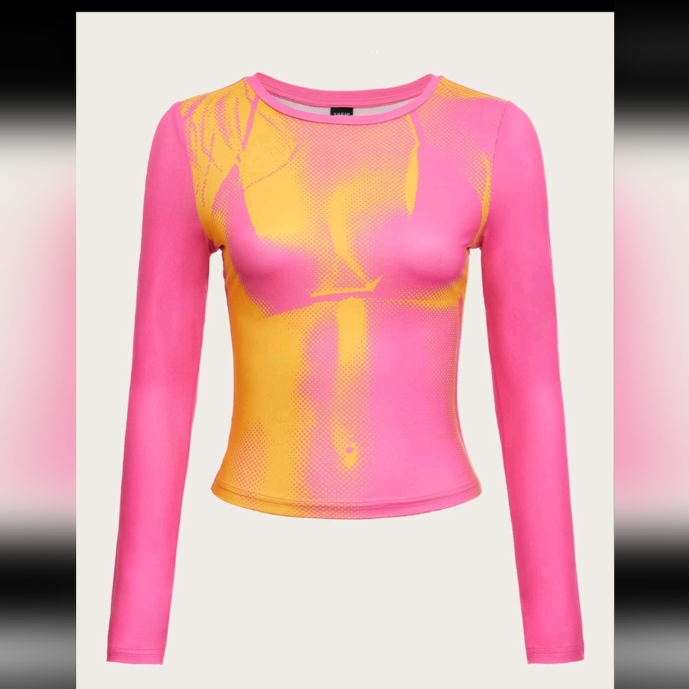 Pink and Yellow Women's Top